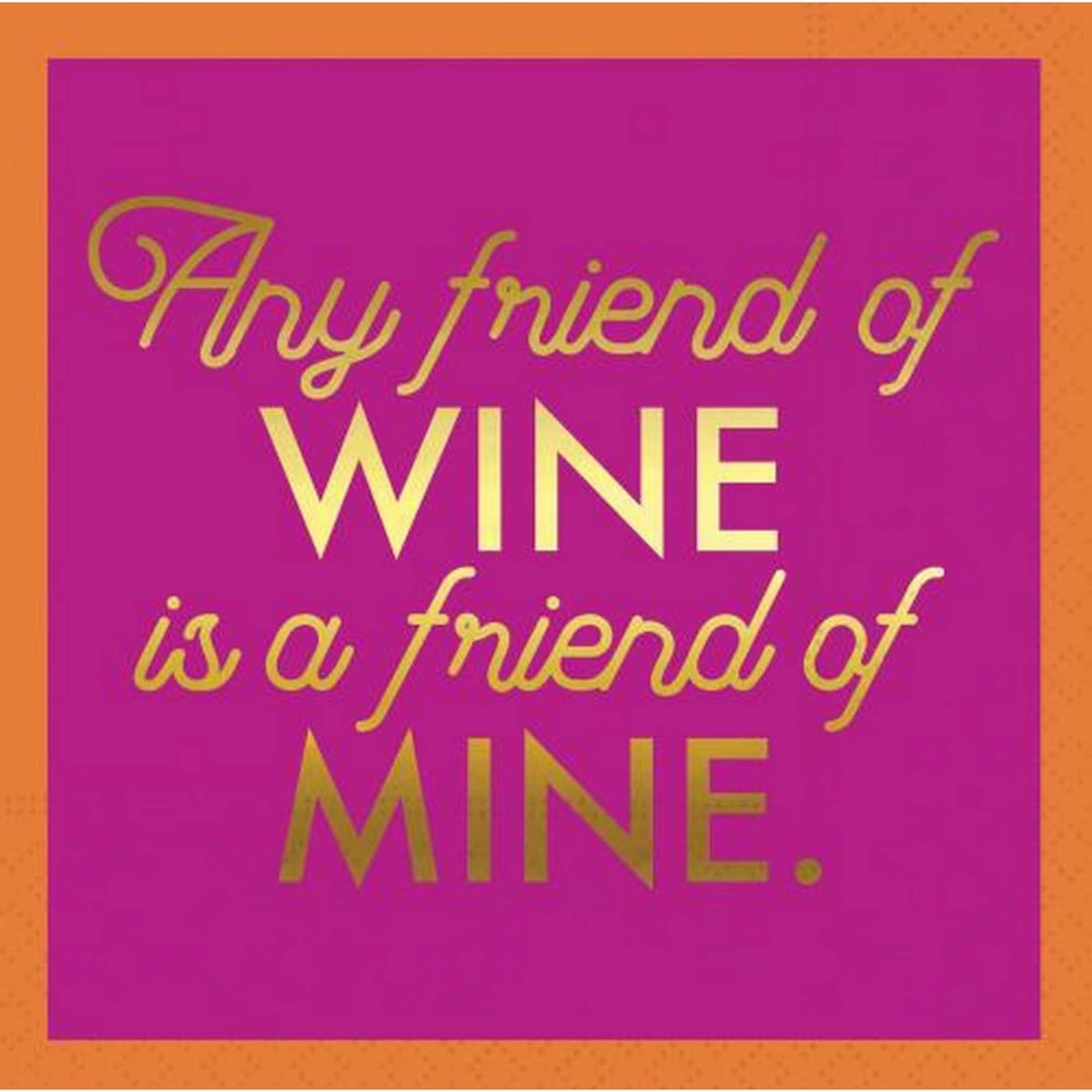 JAM Paper Any Friend of Wine Cocktail Napkins, 32ct.